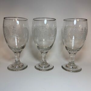 Libbey Arby's Frosted Etched Winter Wonderland Goblets
- Set of 3